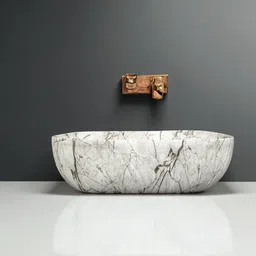 clayramic Premium Designer Ceramic Washbasin (M-1044) With Waste Coupling & Pipe Set ) (18x13x5)(M-1044) Table Top Basin-picture-18