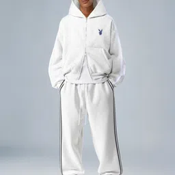 dockstreet Men Striped White Track Pants image 4