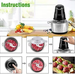 zikwor Steel MEAT GLENDER 400 W Food Processor image 3