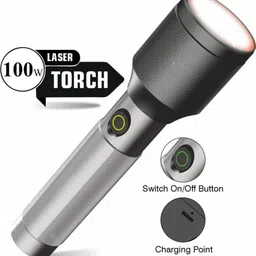 kay-joy Rocklight M-11 ZOOMABLE METAL Torch 100W bright LED 2000mAh Battery Torch image 1