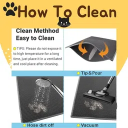 vayinato Cat Litter Mat (60*45Cm) For Litter Box Anti Slip Honey Comb Double Layer Design Cat Pet Mat image 4