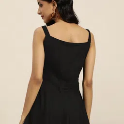 shae by sassafras Casual Sleeveless Embroidered Women Black Top image 3