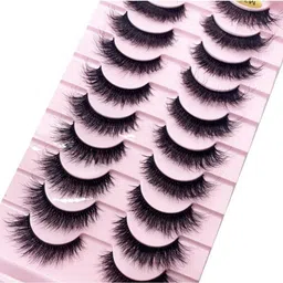 bombay vanity False Eyelash Eye Makeup Long Natural 10 Pair Reusable False Eyelashes image 2