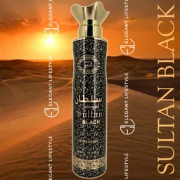 elegant lifestyle Sultan Black Pure Air Freshener for Home & Office, Long Lasting Luxury Fragrance Car Freshener Spray image 2