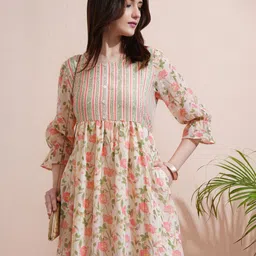 vishudh Women A-line White Midi/Calf Length Dress-picture-10