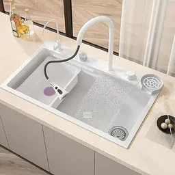 bowlsandmore ANTI-SCRATCH DESIGN, INTEGRATED WATERFALL, PULL-DOWN FAUCET CUP WASHER 30X18X10 Vessel Sink-picture-24