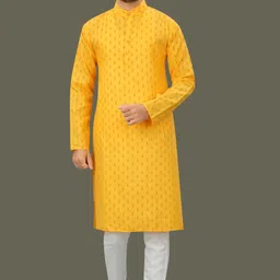 colorbenz Men Printed Cotton Blend Straight Kurta-picture-24