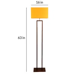 sapphire Soomin Orange Fabric Shade Club Floor Lamp With Iron Base image 5