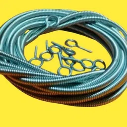 tridev enterprises 500 cm spring wire cable anf 10 free hooks Curtain Ring with Hook-picture-47