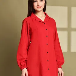 sayesha Women Regular Fit Solid Button Down Collar Casual Shirt image 3