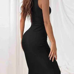 western darji Women Bodycon Black Above Knee/Mid Thigh Length Dress image 2