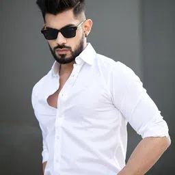 jessnx Men Regular Fit Solid Spread Collar Casual Shirt image 4