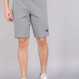 puma Solid Men Grey Casual Shorts image 1
