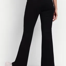 next one Women Flared Black Lycra Blend Trousers image 2