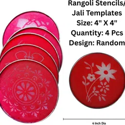 artonezt Kolam Rangoli Stencils for Door Entrance Plastic Rangoli Mats 12", 8”, 4” Rangoli Stencil image 5