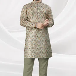 dutt textile Men Geometric Print, Printed Cotton Blend Straight Kurta-picture-26
