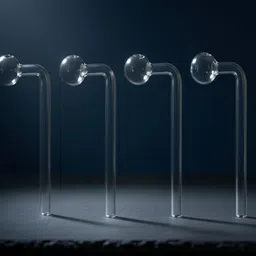 wishingbell natural 6 inch Bend Glass Oil Burner Pipe Transparent (Pack of 4) Borosilicate Glass Inside Fitting Hookah Mouth Tip image 5