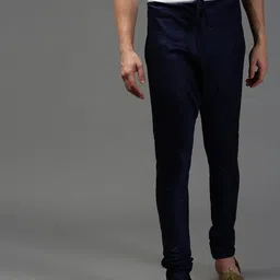 Sanwara Men's Solid Deep Blue Colour Art Silk Payjamas Men Pyjama-picture-11