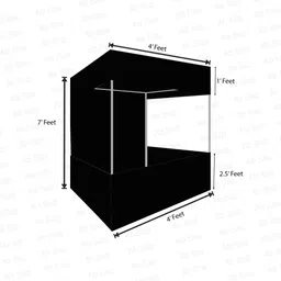 ab sab Canopy Tent with Tetron Cloth for Advertising 4x4x7 Feet Tent - For 4 (Black) Tent - For 4 image 2