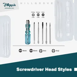 hillgrove HGCM483M1 Hex with 5in1 Screwdriver Bolt Spanner Wrench L Shape Tool Allen Key Set image 5