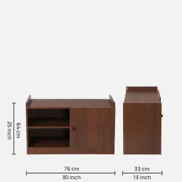 valuewud from pepperfry Takako Shoe Cabinet in Walnut Finish image 2