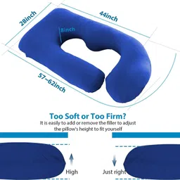 evol "Enjoy full-body comfort and support for a more peaceful pregnancy journey." Microfibre Solid Pregnancy Pillow Pack of 1 image 3