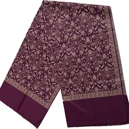 Kashmiri queen Polyester Wool Blend Floral Print Women, Men Shawl-picture-26