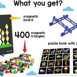 play panda Magnetic Puzzles (big) Triangles with 400 Magnets & 200 Puzzles image 3