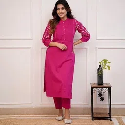 radheyradhey Women Viscose Rayon Kurta Pant Set-picture-25