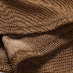 try this Men Solid Zip Neck Cotton Blend Brown T-Shirt image 4