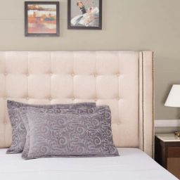 maspar Grey Floral 400 TC 20X30 Inches Pillow Sham (Set of 2) Grandeur Collection-picture-23