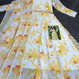 siya fashion online Printed Georgette Stitched Flared/A-line Gown image 4