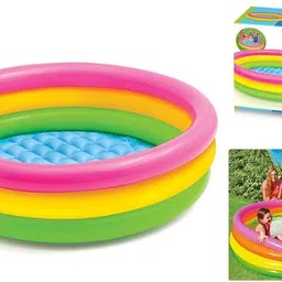 kindertales 3Feet Tub Baby Pool 3-Ring Sunset Glow (86cm x 25cm) Inflatable Swimming Pool image 2
