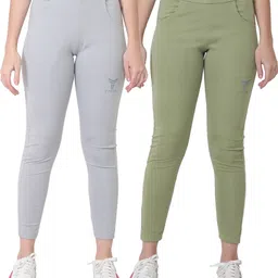 tykun Pack of 2 Women Solid Multicolor Track Pants-picture-23