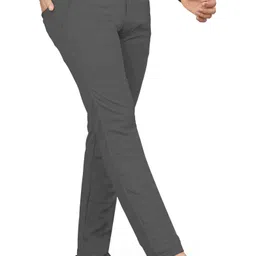palclouthes trend Men Slim Fit Grey Lycra Blend Trousers image 4