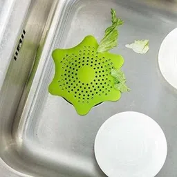 gvj tarders Star Shape Non Slip Silicone Sink Filter Bathroom Hair Catcher, Drain Strainers Basin Cover Trap (1 Pc) Hair Wash Basin Hair Wash Basin image 4