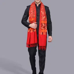 GREEN AGRITECH Cashmere Embroidered Men Shawl image 3