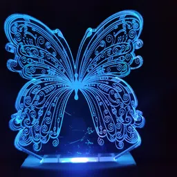 robin BUTTERFLY Acrylic 3D Illusion RGB 7 Auto Colour Changing LED Plug and Play Night Lamp-picture-25