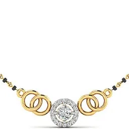 Divine Solitaires BIS Hallmark Certified Mangalsutra - MF3019 18kt Diamond Yellow Gold Mangalsutra Tanmaniya-picture-19