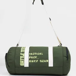 bewakoof 27.2 L Gym Duffel Bag - Unisex Battle Tested Typography - Green image 4