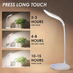 akr LED Rechargeable & flexible Table Lamp (white) Study Lamp image 2