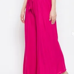 classi kaari Women Flared Pink Polycotton Trousers image 2