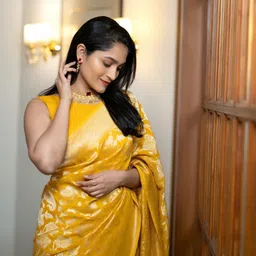 fabart cretion Woven Kanjivaram Pure Silk Saree image 4