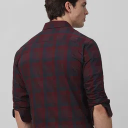 mufti Men Slim Fit Checkered Spread Collar Casual Shirt image 3