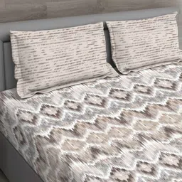 Grey Abstract 144 TC Cotton Queen Sized Bed Sheets with 2 Pillow Covers by GM Fabrics image 3