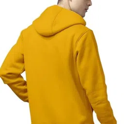 sahuone Men Graphic Print Hooded Neck Yellow Sweater image 3