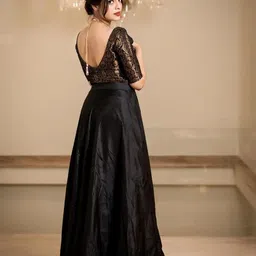 thapnath Woven Jacquard Stitched Anarkali Gown image 2