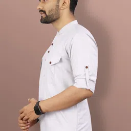 vebnor Men Self Design Polyester Straight Kurta image 5
