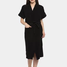 flipkart smartbuy Black 1 Free Size Bath Robe-picture-16
