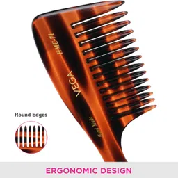 vega Handcrafted Shampoo Hair Comb made with Cellulose Acetate (HMC-71) image 5